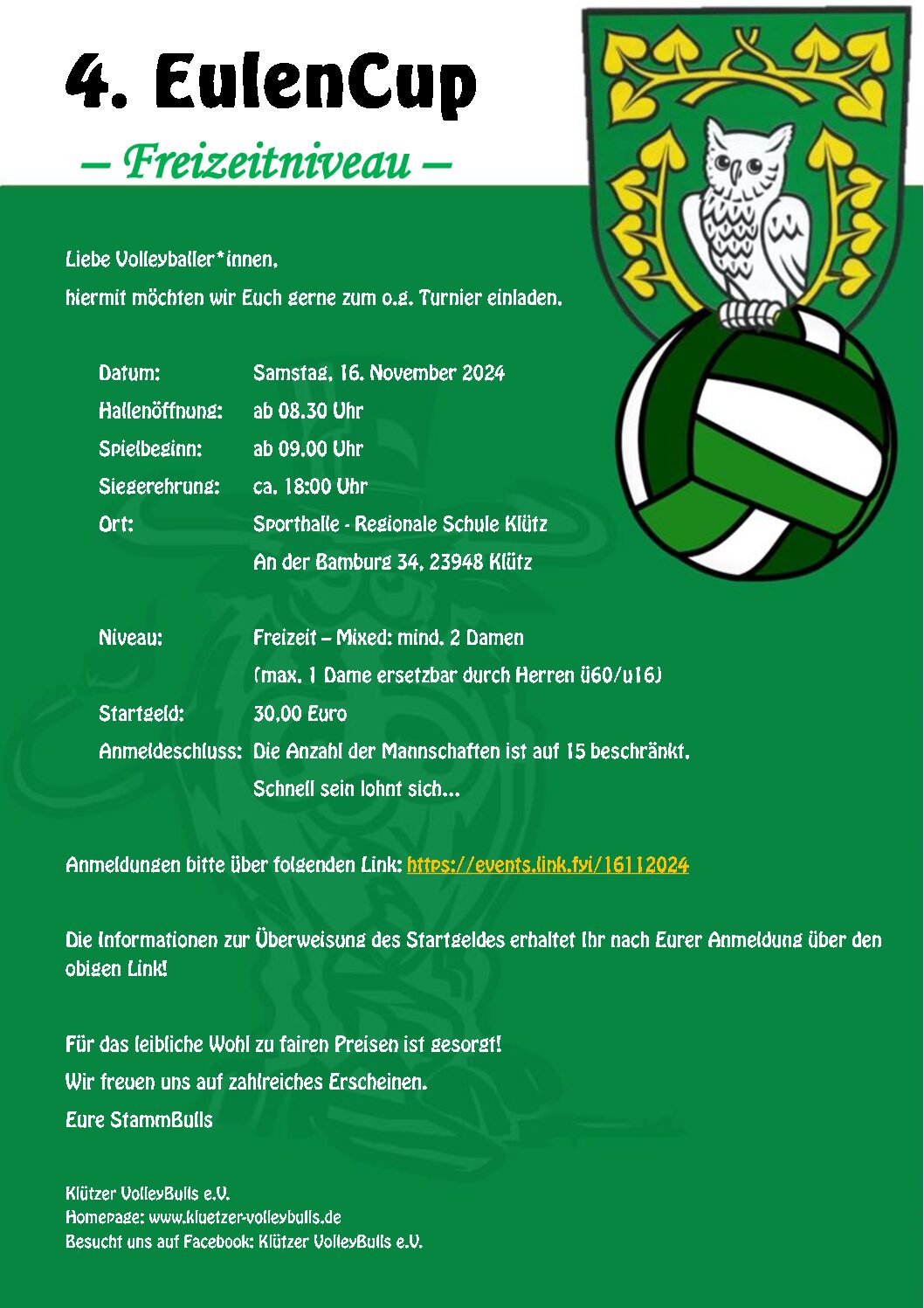 Einladung zum EulenCup am 16. November 2024